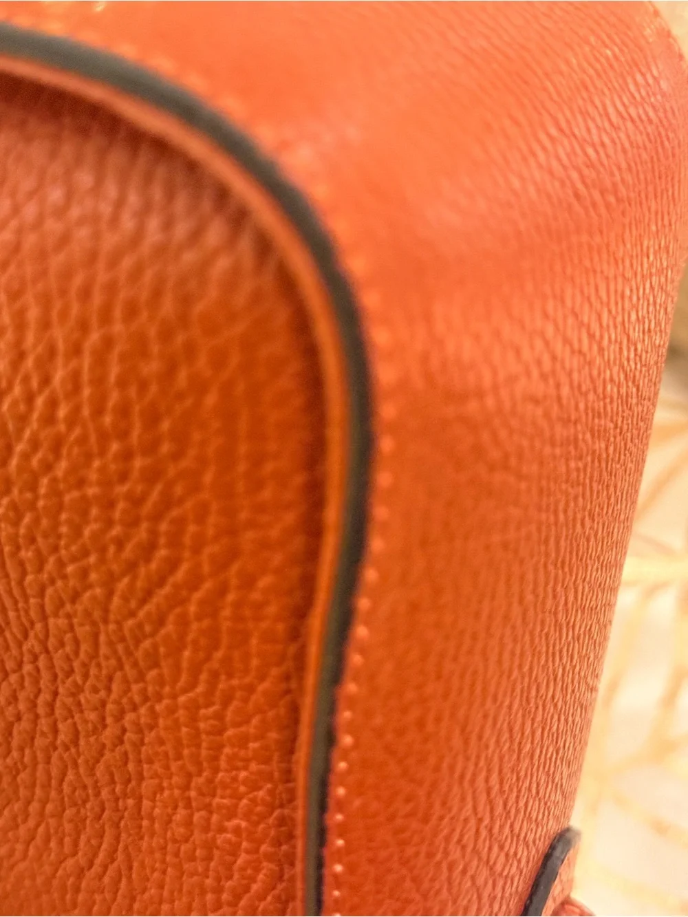 Leather Shoulder Bag in Rustic Orange